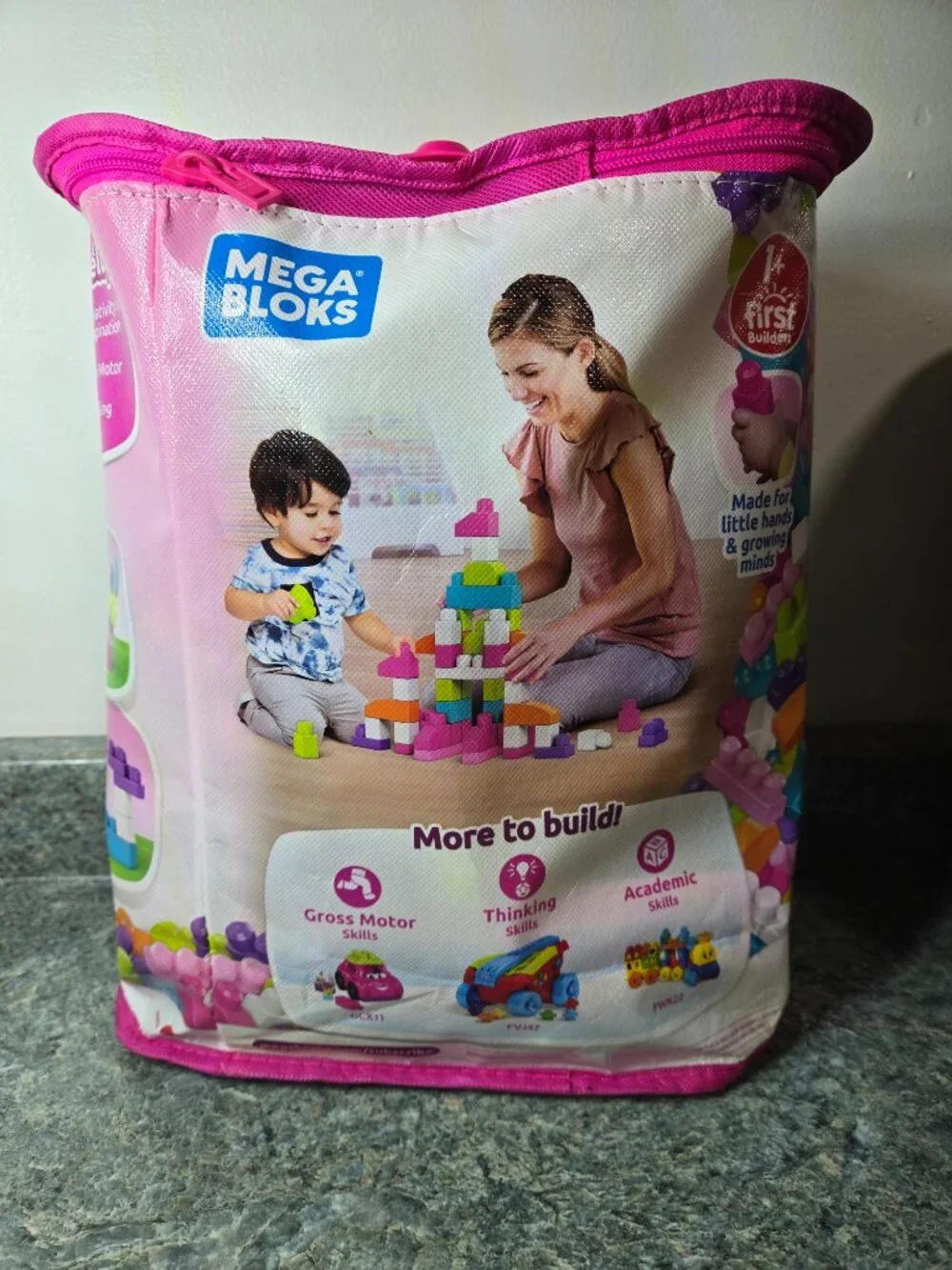 Fisher-Price MEGA BLOKS Pink Building Blocks 80 Pc Set | Preschool Ages 1+